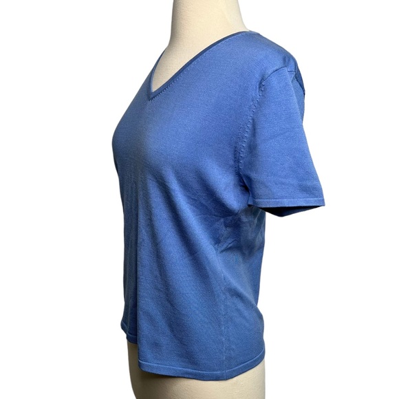 Tori Richard Honolulu Silk Blend Short Sleeve V-Neck Sweater NWT M - Picture 6 of 9